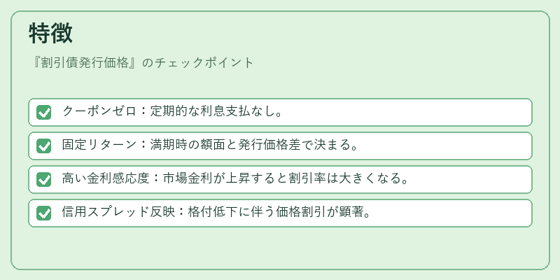 特徴（割引債発行価格）の図解