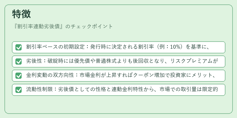 特徴（割引率連動劣後債）の図解