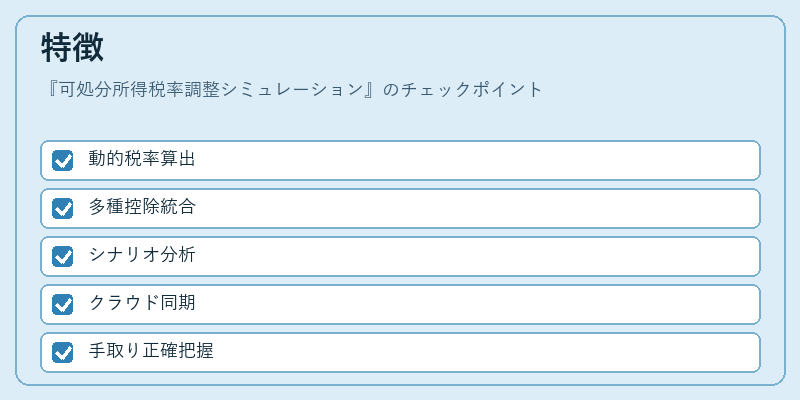 特徴（可処分所得税率調整シミュレーション）の図解