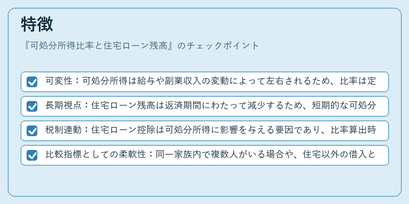 特徴(可処分所得比率と住宅ローン残高)の図解