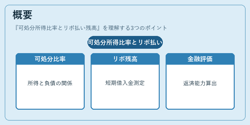 概要（可処分所得比率とリボ払い残高）の図解
