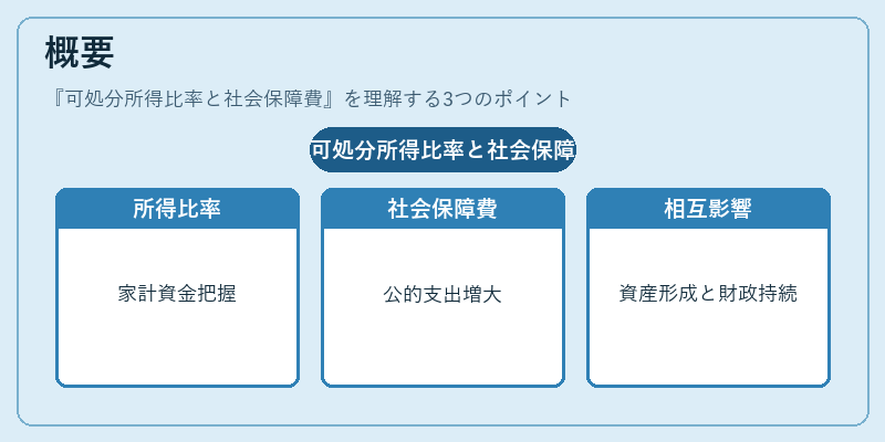 概要(可処分所得比率と社会保障費)の図解