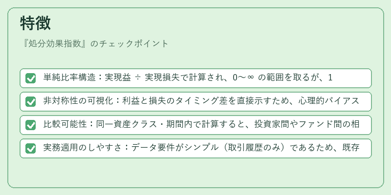 特徴（処分効果指数）の図解