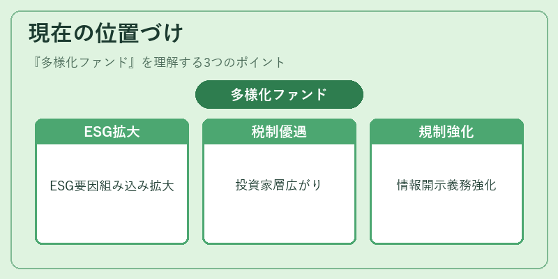 現在の位置づけ（多様化ファンド）の図解