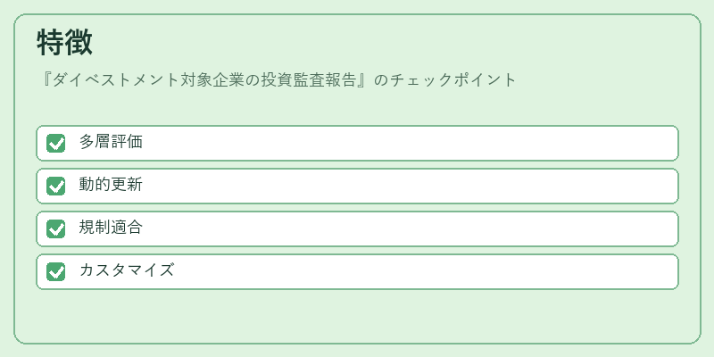 特徴（ダイベストメント対象企業の投資監査報告）の図解