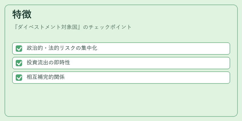 特徴（ダイベストメント対象国）の図解