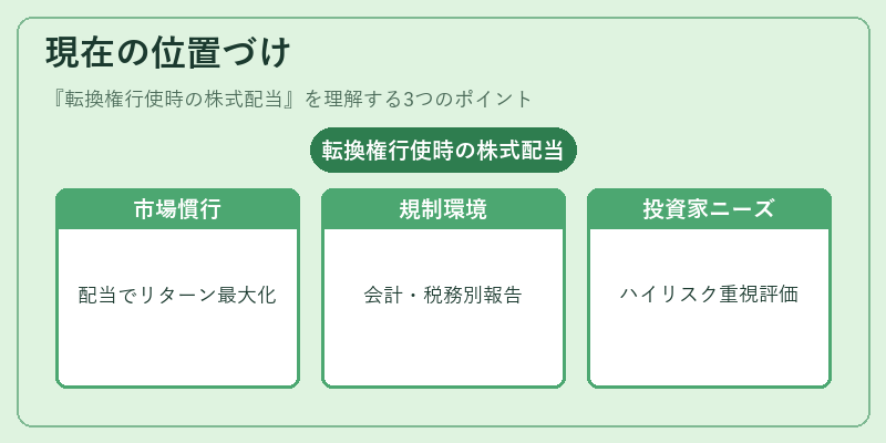 現在の位置づけ（転換権行使時の株式配当）の図解