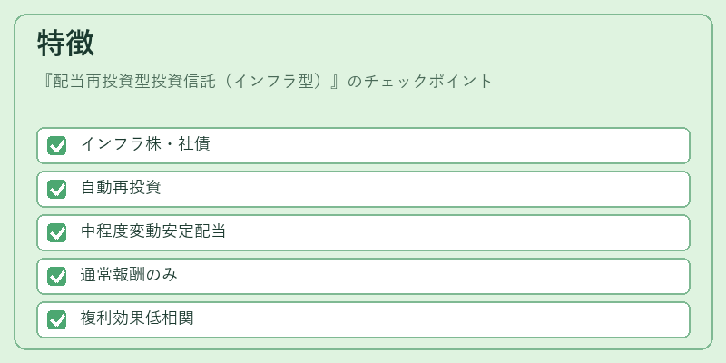 特徴(配当再投資型投資信託(インフラ型))の図解