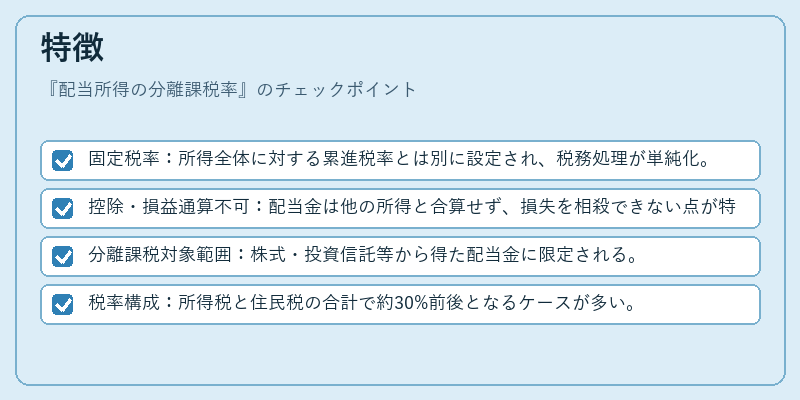 特徴（配当所得の分離課税率）の図解