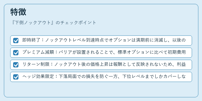 特徴（下側ノックアウト）の図解