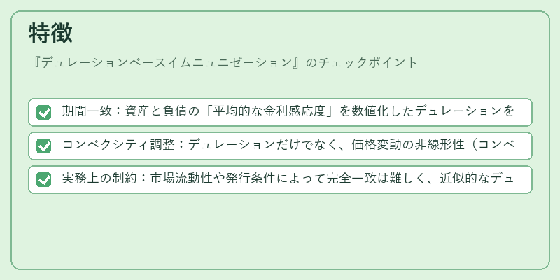 特徴（デュレーションベースイムニュニゼーション）の図解