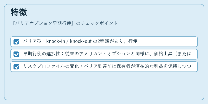 特徴(バリアオプション早期行使)の図解