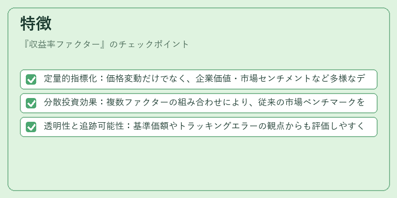 特徴(収益率ファクター)の図解