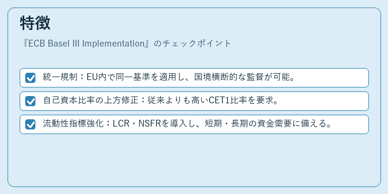 特徴(ECB Basel III Implementation)の図解