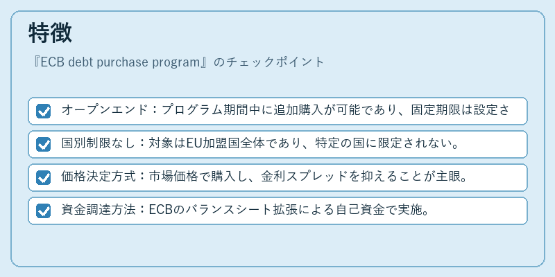 特徴(ECB debt purchase program)の図解