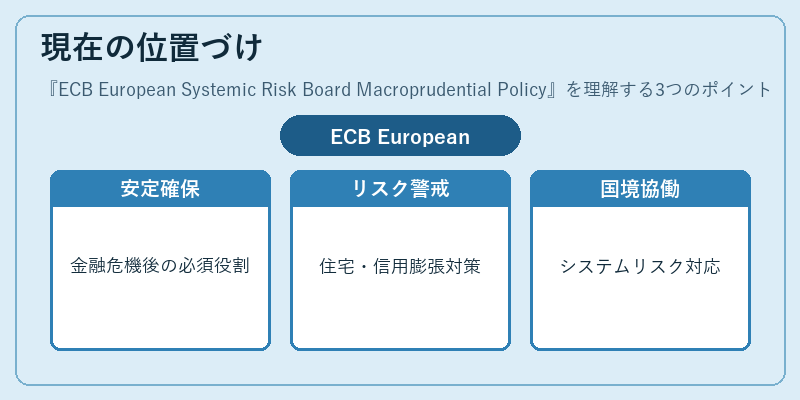 現在の位置づけ（ECB European Systemic Risk Board Macroprudential Policy）の図解