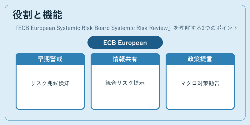 役割と機能(ECB European Systemic Risk Board Systemic Risk Review)の図解
