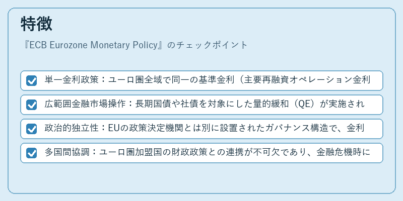 特徴（ECB Eurozone Monetary Policy）の図解