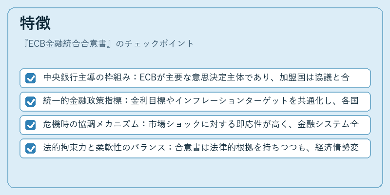特徴（ECB金融統合合意書）の図解
