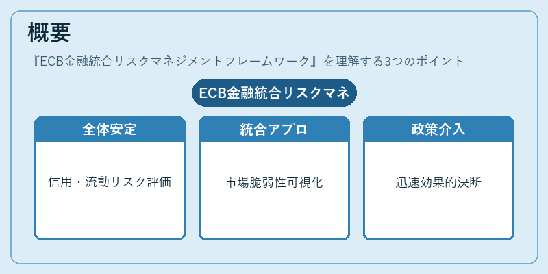 概要（ECB金融統合リスクマネジメントフレームワーク）の図解