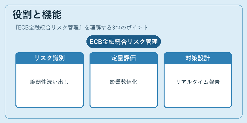 役割と機能（ECB金融統合リスク管理）の図解