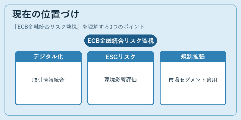 現在の位置づけ（ECB金融統合リスク監視）の図解