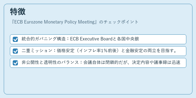 特徴（ECB Eurozone Monetary Policy Meeting）の図解