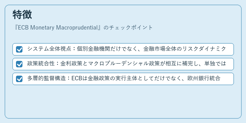 特徴（ECB Monetary Macroprudential）の図解