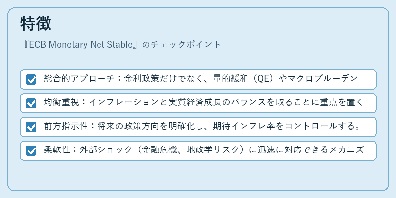 特徴（ECB Monetary Net Stable）の図解