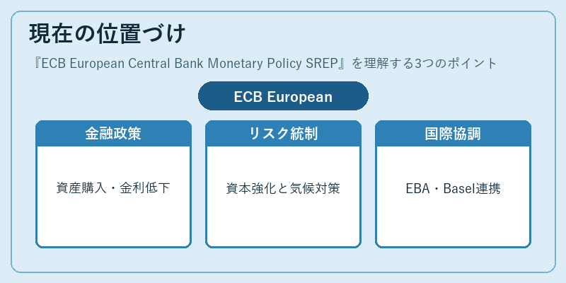 現在の位置づけ（ECB European Central Bank Monetary Policy SREP）の図解