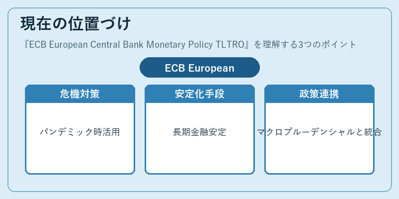 現在の位置づけ（ECB European Central Bank Monetary Policy TLTRO）の図解