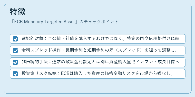 特徴（ECB Monetary Targeted Asset）の図解