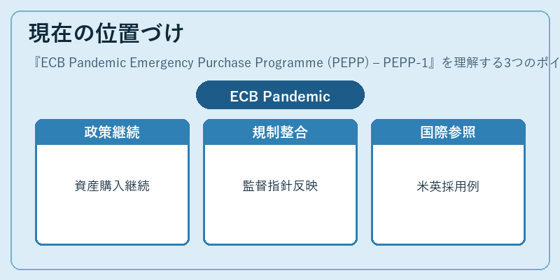 現在の位置づけ（ECB Pandemic Emergency Purchase Programme (PEPP) – PEPP‑1）の図解