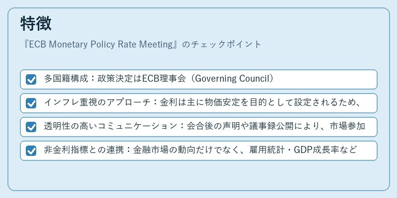 特徴(ECB Monetary Policy Rate Meeting)の図解
