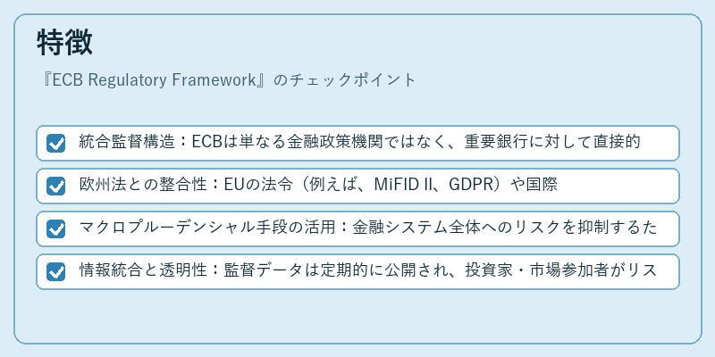 特徴(ECB Regulatory Framework)の図解