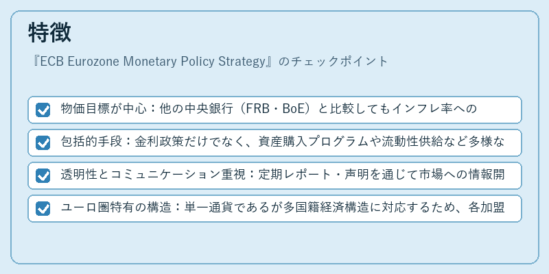 特徴(ECB Eurozone Monetary Policy Strategy)の図解