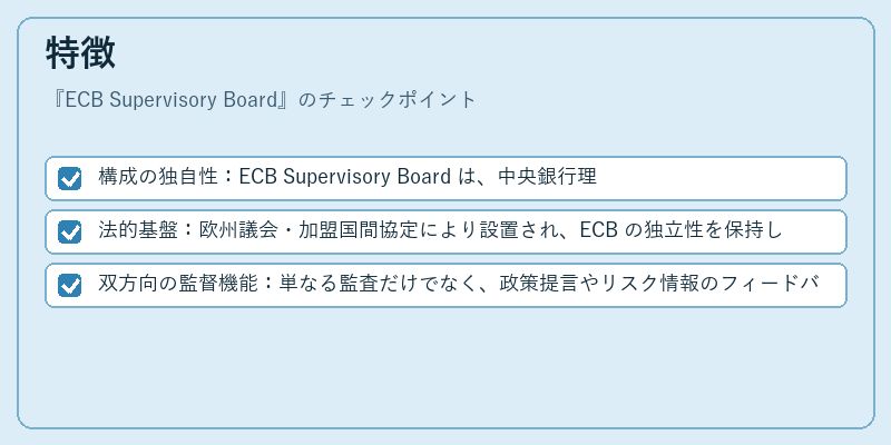 特徴（ECB Supervisory Board）の図解
