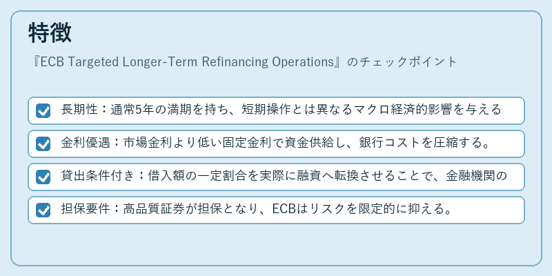 特徴（ECB Targeted Longer-Term Refinancing Operations）の図解