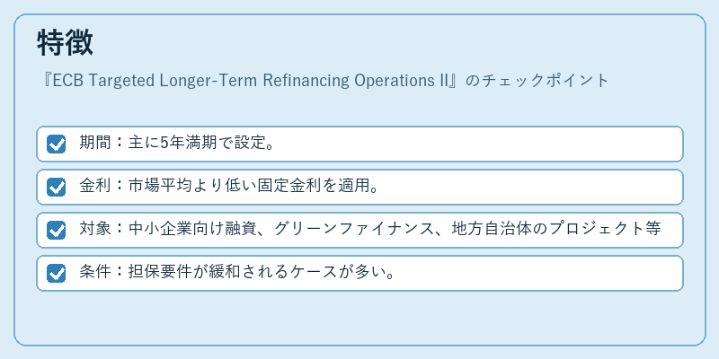 特徴（ECB Targeted Longer-Term Refinancing Operations II）の図解
