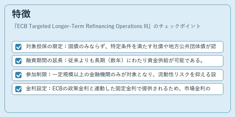 特徴（ECB Targeted Longer-Term Refinancing Operations III）の図解
