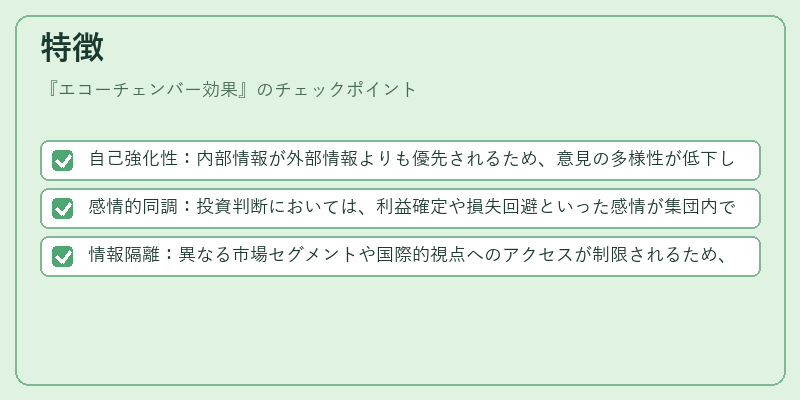 特徴（エコーチェンバー効果）の図解