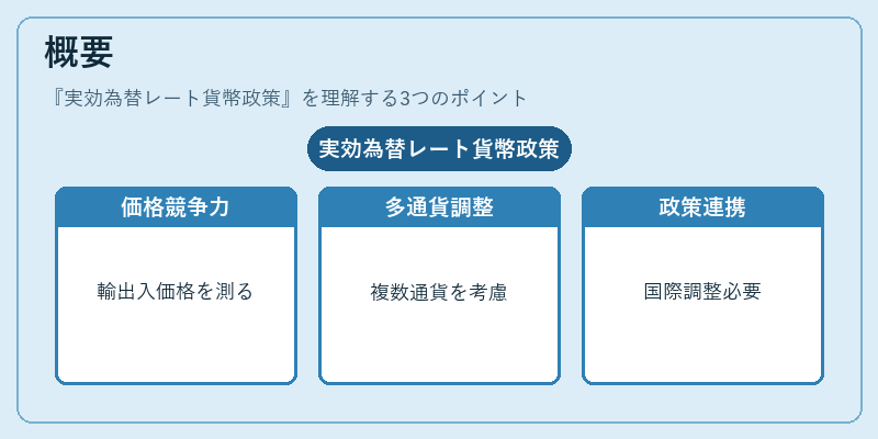 概要（実効為替レート貨幣政策）の図解