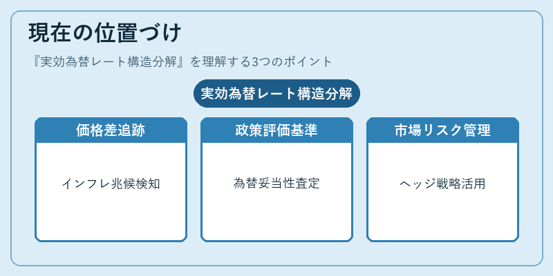 現在の位置づけ（実効為替レート構造分解）の図解