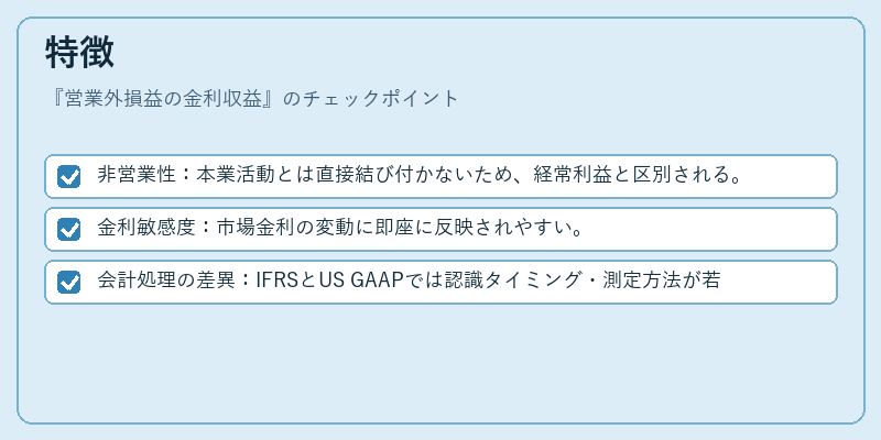 特徴（営業外損益の金利収益）の図解