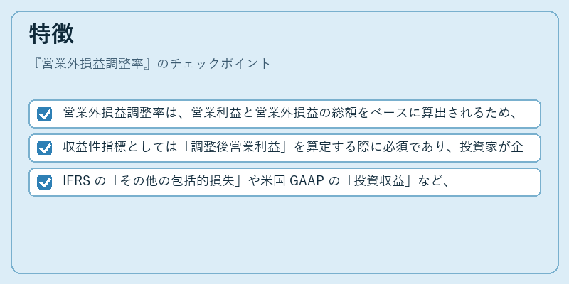 特徴（営業外損益調整率）の図解