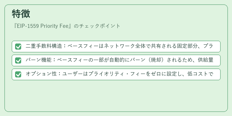 特徴（EIP-1559 Priority Fee）の図解