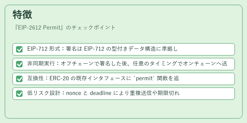 特徴（EIP‑2612 Permit）の図解