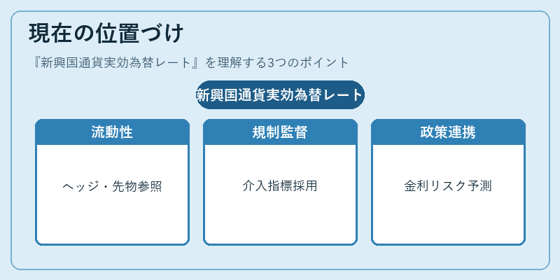 現在の位置づけ（新興国通貨実効為替レート）の図解