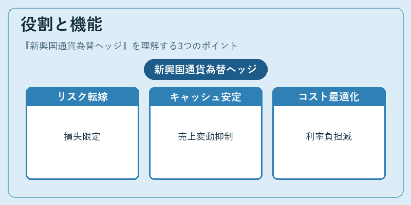 役割と機能（新興国通貨為替ヘッジ）の図解