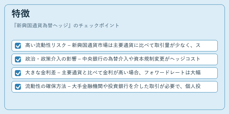 特徴（新興国通貨為替ヘッジ）の図解